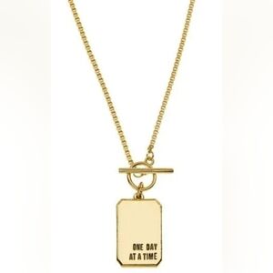 Inspirational Pendant Necklace -  One Day At A Time